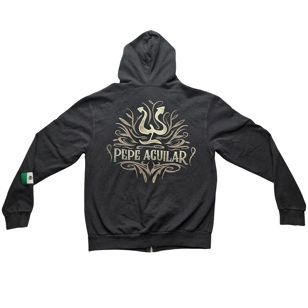 Pepe Aguilar Jaripeo Sin Fronteras Hoodie Black‎ Western Rodeo Mexico
